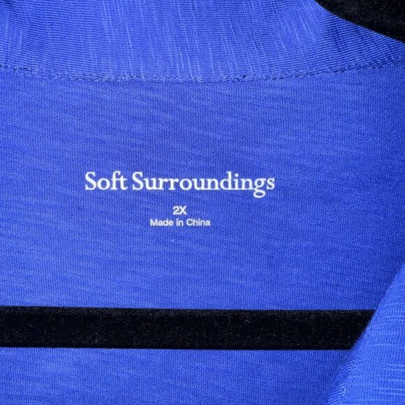 Soft Surroundings Danielle Button Dress - Dazzling Blue 2X - Picture 6 of 9